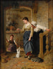 Playing with kittens - Édouard Castres — artwork view