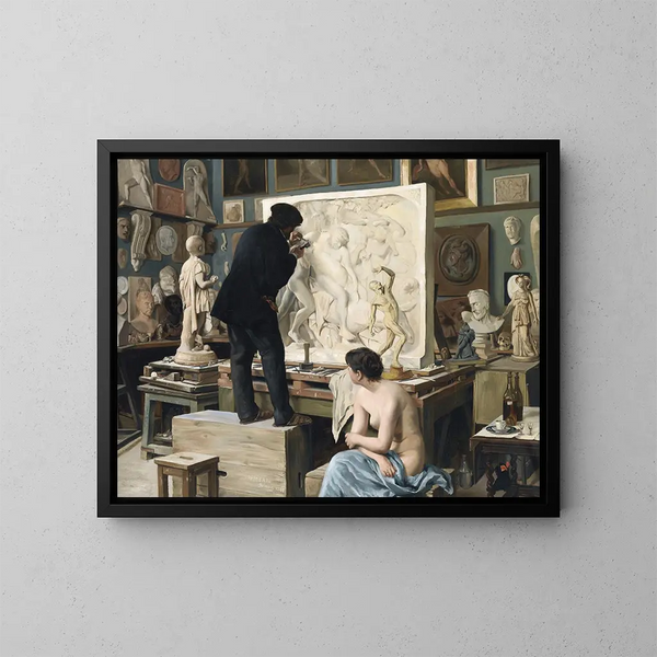 L'atelier de mon père - Édouard Dantan — framed artwork on a wall