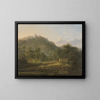 Sur la Sambre - Édouard Delvaux — framed artwork on a wall