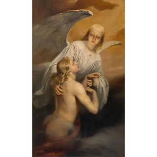 an angel bringing the body of Abel to heaven - Édouard Dujardin — artwork view