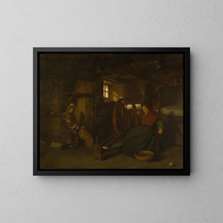 Les Fileuses - Édouard Frère — framed artwork on a wall