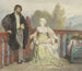 Francesca de Rimini and Paolo de Polenta with their child on a balcony - Édouard Hamman — artwork view