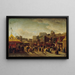 Fairground painting of Place Saint-Pierre Montmartre in 1861 - Édouard Hubert — framed artwork on a wall