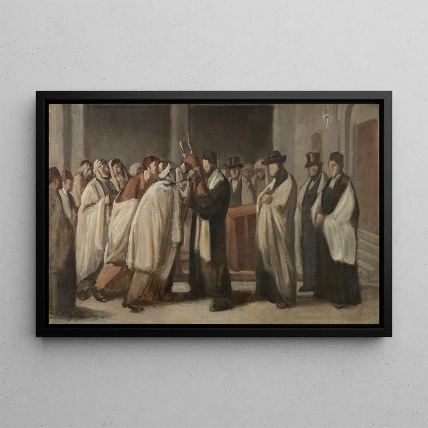 Service du sabbat - Édouard Moyse — framed artwork on a wall