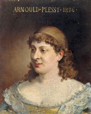 Portrait painting of Jeanne Sylvanie Arnould-Plessy 1819-1897 member of the Comédie-Française - Édouard Toudouze — artwork view