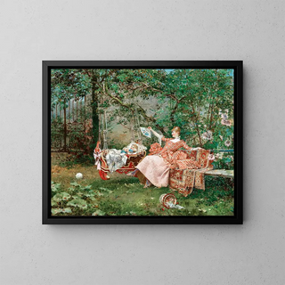 L'enfant s'endort - Édouard Toudouze — framed artwork on a wall