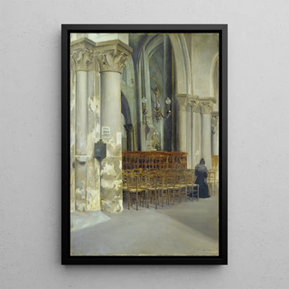 Reproduction of the painting Interior painting of the Saint-Pierre-de-Montmartre church - Édouard Zawiski