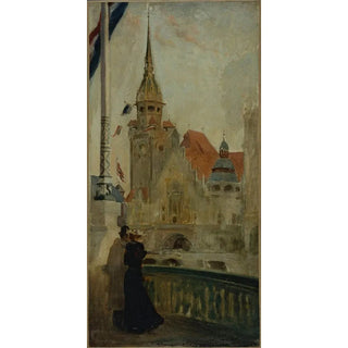 The German Pavilion at the 1900 Universal Exhibition - Édouard Zawiski — framed artwork on a wall