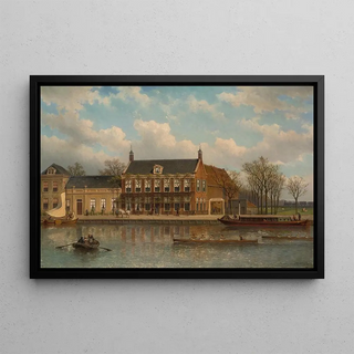 L'Amstel near the Lokhorst inn - Eduard Alexander Hilverdink — framed artwork on a wall