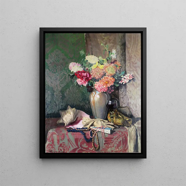 Nature morte avec des bijoux - Eduard Ameseder — framed artwork on a wall