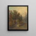 Alpine landscape with a boat - Eduard Böhm — framed artwork on a wall