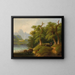 Mountain Lake with Human Figures - Eduard Böhm — framed artwork on a wall