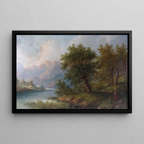 Landscape Painting of Styria - Eduard Böhm — framed artwork on a wall