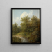 Mountain Stream with Fisherman - Eduard Böhm — framed artwork on a wall