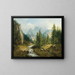 Mountain landscape painting with decorative figures - Eduard Böhm — framed artwork on a wall