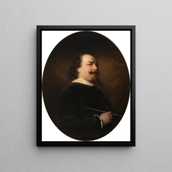 Self-portrait - Eduard Ender — framed artwork on a wall