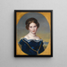 Portrait of a lady on a landscape background - Eduard Friedrich Leybold — framed artwork on a wall