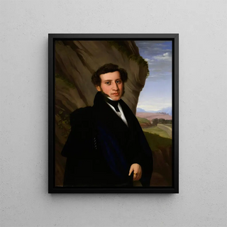 Portrait Painting of Sam Ehrenstamm - Eduard Friedrich Leybold — framed artwork on a wall