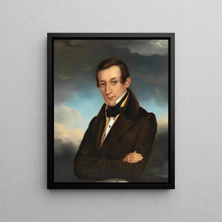 Portrait of a Gentleman - Eduard Friedrich Leybold — framed artwork on a wall