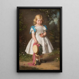 Portrait of Eva Maria von Richthofen at five years old - Eduard Geselschap — framed artwork on a wall