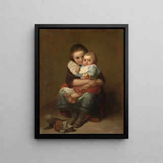 Les deux sœurs - Eduard Geselschap — framed artwork on a wall