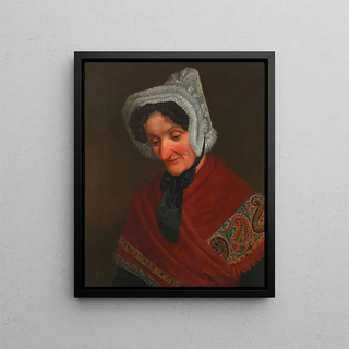 Portrait painting of the presumed mother of the painter - Eduard Gurk — framed artwork on a wall