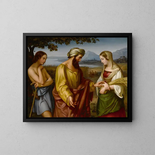 Ruth and Boaz - Eduard Holbein — framed artwork on a wall