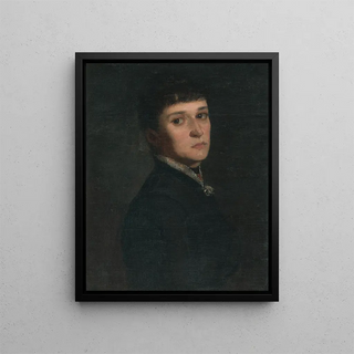 Portrait of a Lady - Eduard Hrik — framed artwork on a wall