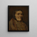 Old woman with a black cap - Eduard Hunziker — framed artwork on a wall