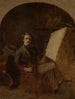 Self-portrait in front of the easel - Eduard Hunziker — artwork view