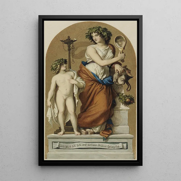 Thalie - Eduard Julius Friedrich Bendemann — framed artwork on a wall