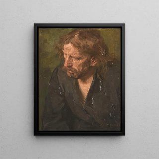 Portrait of a Man - Eduard Karl Franz von Gebhardt — framed artwork on a wall