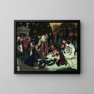 The Resurrection of Lazarus - Eduard Karl Franz von Gebhardt — framed artwork on a wall