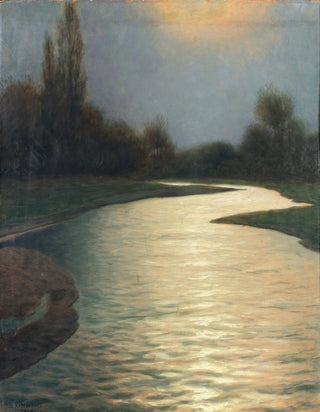 The River's Flow in Moonlight - Eduard Kasparides — artwork view