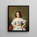 Portrait of a Girl with a Rose - Eduard Klieber — framed artwork on a wall