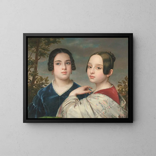 Portrait of the children Caspers - Eduard Magnus — framed artwork on a wall