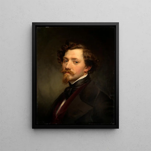 Portrait of the painter Louis Coblitz - Eduard Magnus — framed artwork on a wall