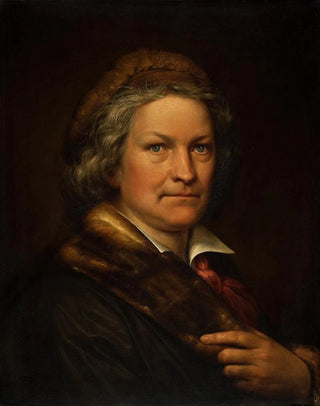 Portrait of Thorvaldsen in work attire - Eduard Magnus — artwork view