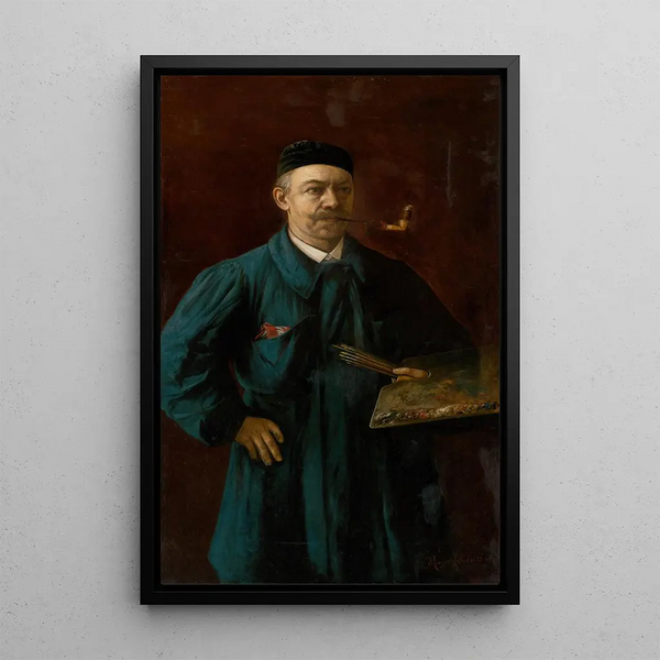 Self-portrait Painting - Eduard Majsch — framed artwork on a wall