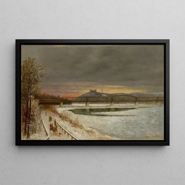 View of Bratislava - Eduard Majsch — framed artwork on a wall