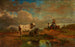 Landscape with a Shepherdess and Livestock - Eduard Michel Ferdinand Hamman — artwork view