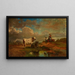 Landscape with a Shepherdess and Livestock - Eduard Michel Ferdinand Hamman — framed artwork on a wall