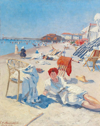 On the beach of Grado - Eduard Otto Braunthal — artwork view