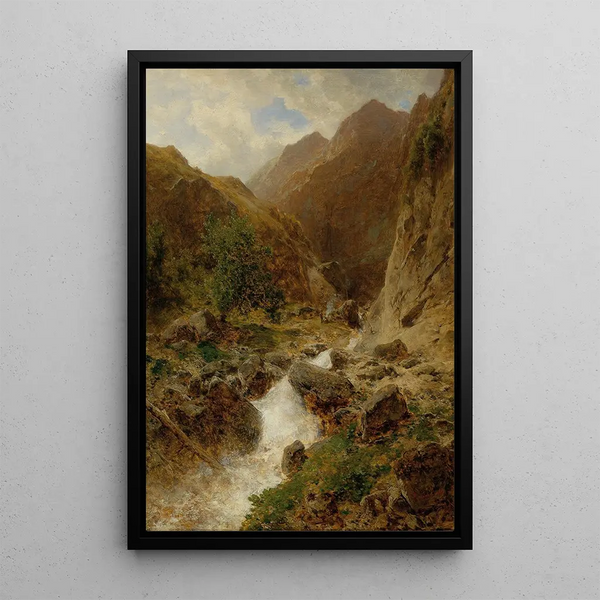 Torrent Painting - Eduard Peithner von Lichtenfels — framed artwork on a wall
