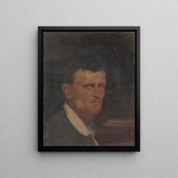 Self-portrait Painting - Eduard Putra — framed artwork on a wall