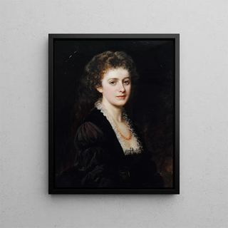 Portrait of a lady - Eduard Ritter von Engerth — framed artwork on a wall
