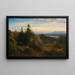 Landscape painting of Chiemsee with a view of the Bavarian Alps - Eduard Schleich the Elder — framed artwork on a wall