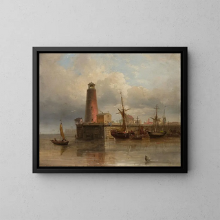 Port de mer - Eduard Schmidt — framed artwork on a wall