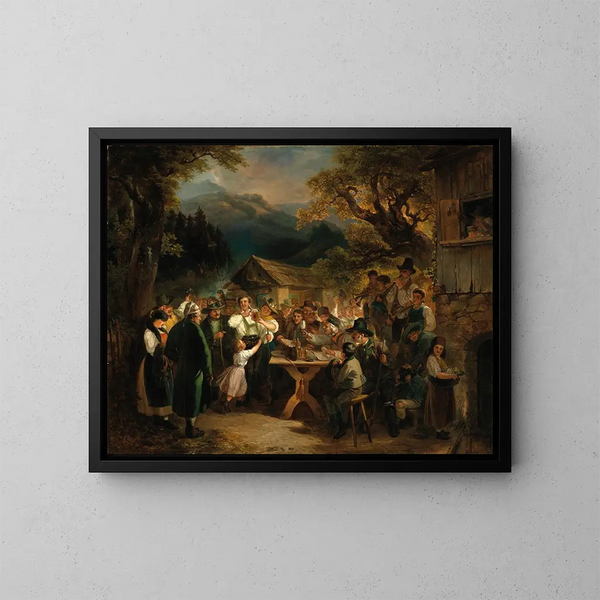 Celebration of the winning shooter - Eduard Swoboda — framed artwork on a wall