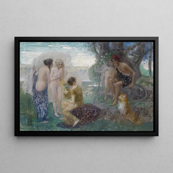 The Judgment of Paris - Eduard Veith — framed artwork on a wall